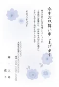 花柄北欧デザインの寒中見舞いテンプレート