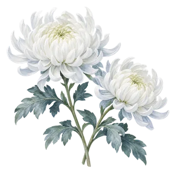 寒中見舞いのイラスト素材:白い菊