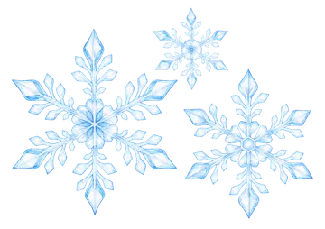 寒中見舞いのイラスト素材：水色の雪の結晶
